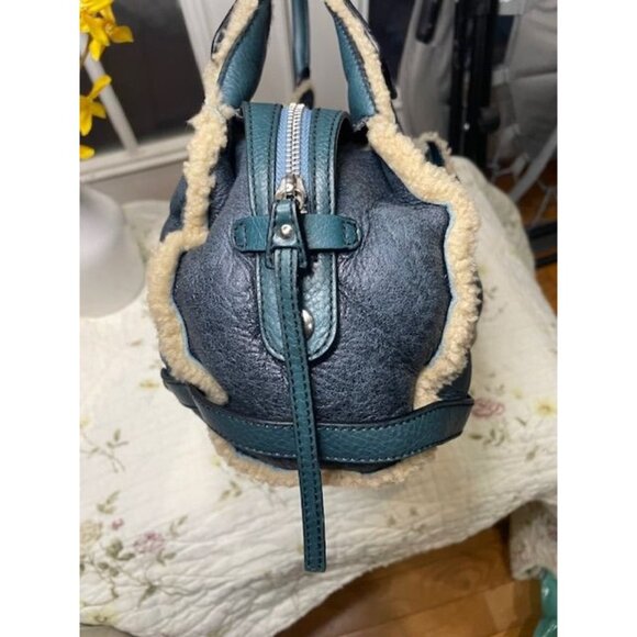 Ferragamo Frosted Luxe – Shearling Chic Shoulder Bag in Leather Elegance - Picture 9 of 16